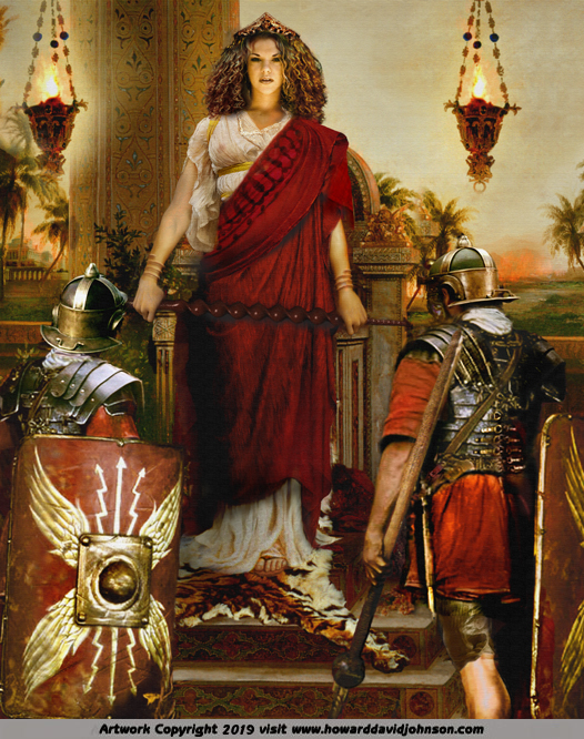 Zenobia Queen of Palmyra painting pre raphaelite art picture roman solder queen captured 