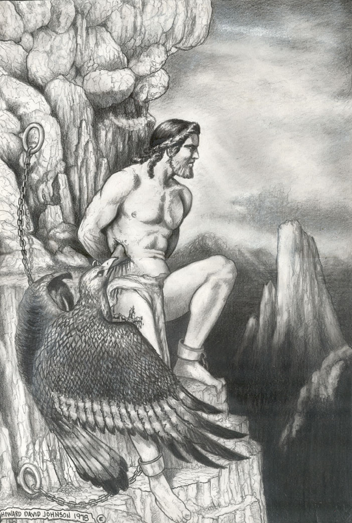 PROMETHEUS Bound Sketch, By Howard David Johnson 1978