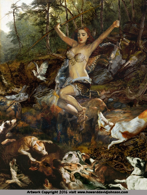 atalanta hades daughter boar hunt Greek mythology Roman painting neo classical art
