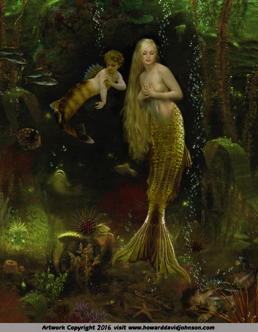 merman mermaid Greek mythology Roman painting neo classical art