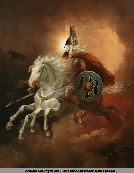 painting of odin riding Sleipnir