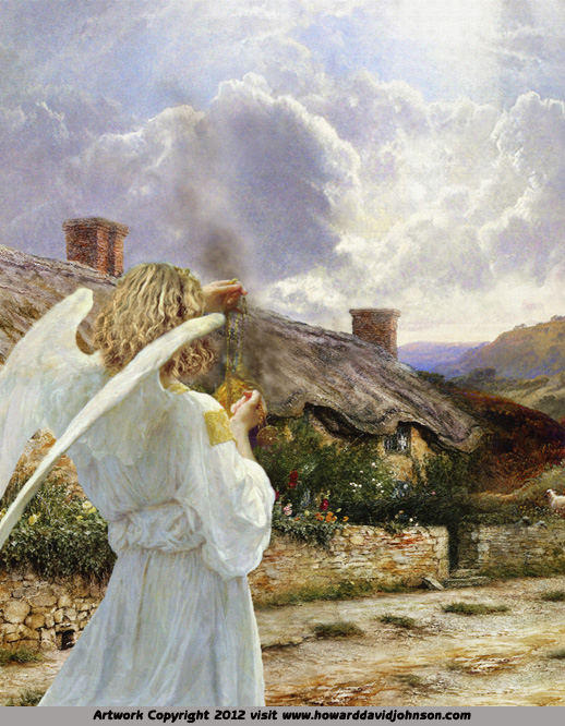 angel angelic painting picture blessing spirit protect