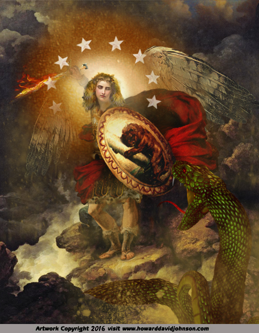 Saint Michael and the dragon Archangel Angel art Painting