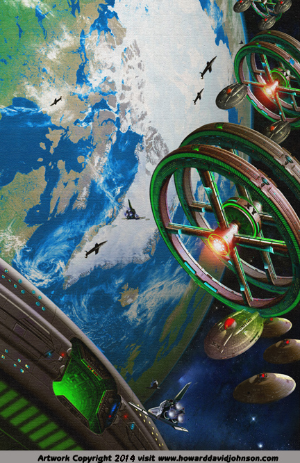 sci fi art space stations orbit conquest of space