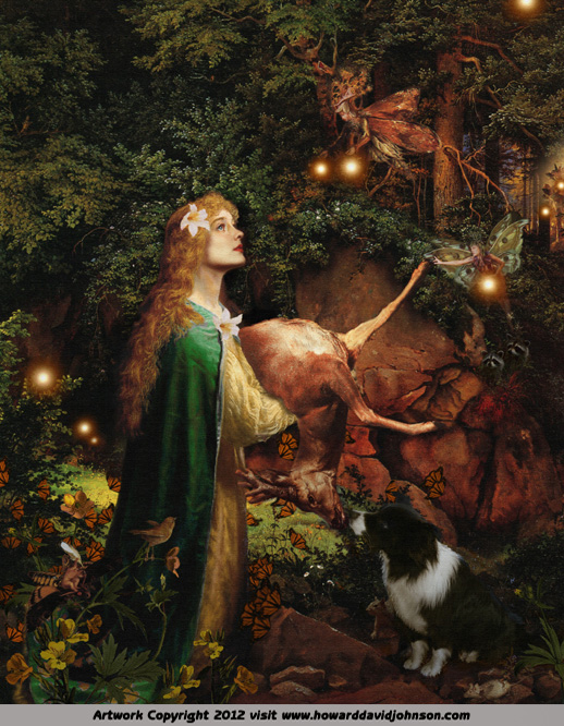 fairy painting goddess protector of the forest 