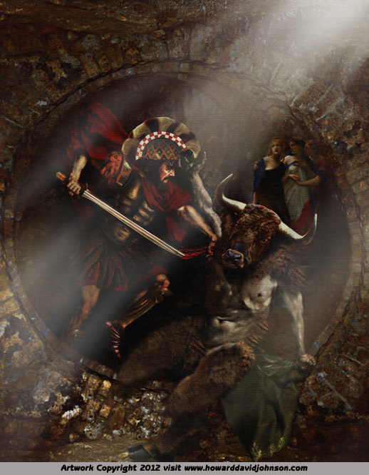 greek myth legend theseus minotaur fantasy art
